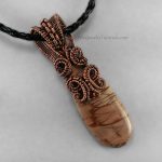 Copper and Polymer Clay Variation of Cobra Head Bail Pendant with Woven Swirls