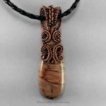 Copper and Polymer Clay Variation of Cobra Head Bail Pendant with Woven Swirls